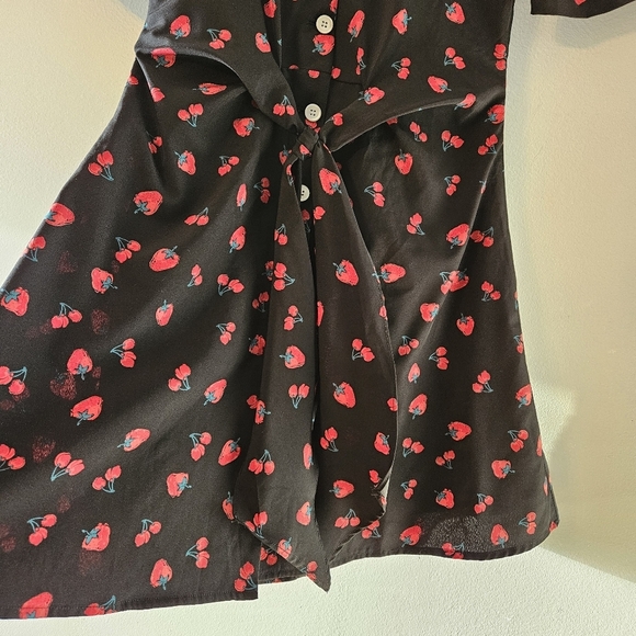 Quanta Du Soleil De Paris Boho Feminine Mini Dress Black Cherry Sz 34 XS - Picture 9 of 15